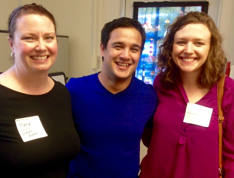 Psychology Program Administrator, Tracy Coates, with alumni Adrian Bravo and Rachel Miller at Homecoming 2014!
